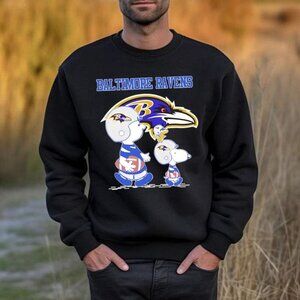 Baltimore Ravens Sweatshirt Retro Snoopy Soccer Disney NFL Football Crewneck  05